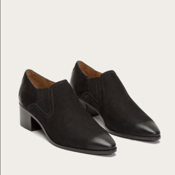 $339 Frye Eleanor Black Leather Western Shootie Everyday Casual Comfy Ankle Boot - Picture 3 of 16